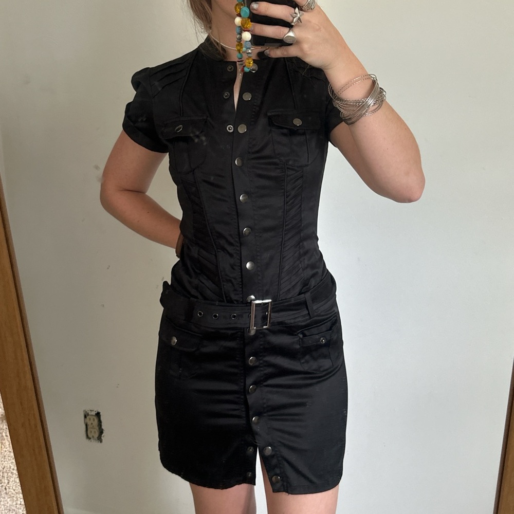 Black Button-Up Women's Dress